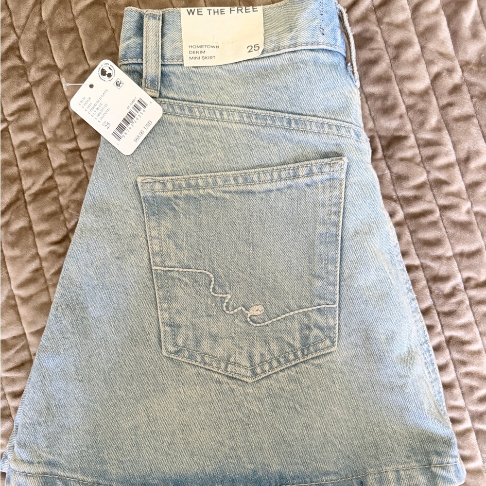 NWT FREE PEOPLE Denim Mini Skirt